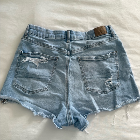 American Eagle Outfitters Light Blue Distressed Jean Shorts - Picture 2 of 4